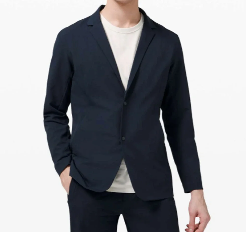 Lululemon Venture Blazer Men’s Navy Blue Snap Button Front Size XXL Classic Chic